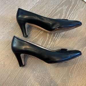 Ferragamo Black Leather Flats